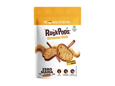 The Health Factory Cinnamon Rush Zero Maida Rusk Pops, 35 g