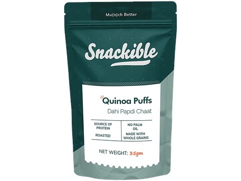 Snackible Dahi Papdi Quinoa Puffs, 35 g