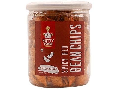 Nutty Yogi Spicy Red Bean Chips - Rich In Protein & Fibre, Boosts Energy, 100 g