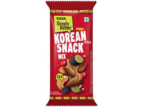 Tata Simply Better Fiery Korean Dry Fruit & Nuts Snack Mix, 25 g