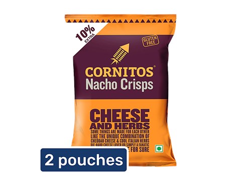 Cornitos Cheese & Herbs Nacho Crisps, 2x61 g