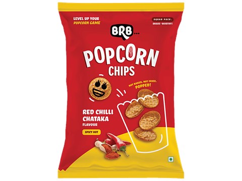 BRB Popcorn Chips - Red Chilli Chataka Flavour, 48 g