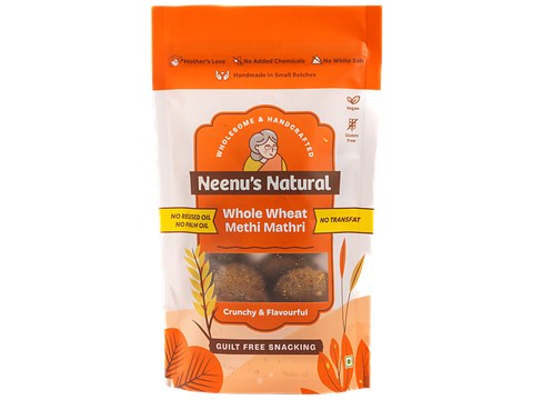 Neenu's Natural  Whole Wheat Methi Mathri, 100 g
