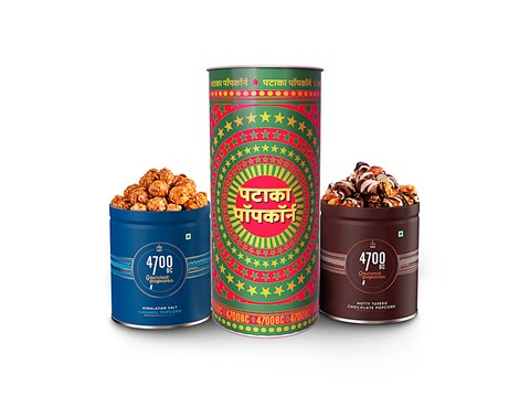 4700BC Pataka Popcorn Diwali Combo Gift Box - Nutty Tuxedo Chocolate & Himalayan Salt Caramel, 275 g