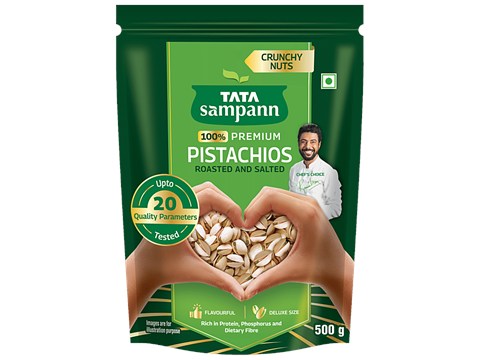 Tata Sampann Premium Roasted & Salted Pistachios, 500 g