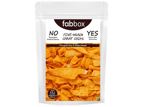 Fabbox Fivegrain Chaat Chips - Healthy, Guilt-free Snackning, Weight-management, 78 g