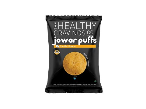 The Healthy Cravings Co. Roasted Jowar Puffs - Cheddar Cheese, 50 g