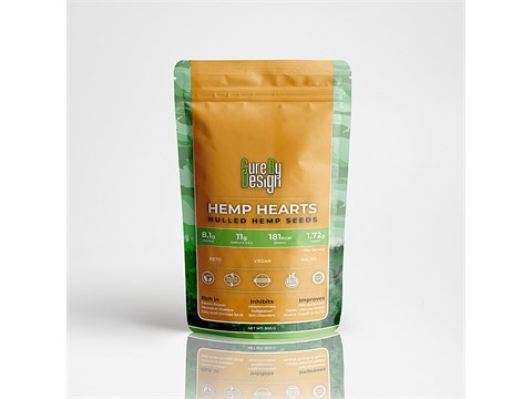 Cure by Design Hemp Hearts Hulled Seeds - Rich In Protein, Improves Muscle Growth & Repair, 500 g