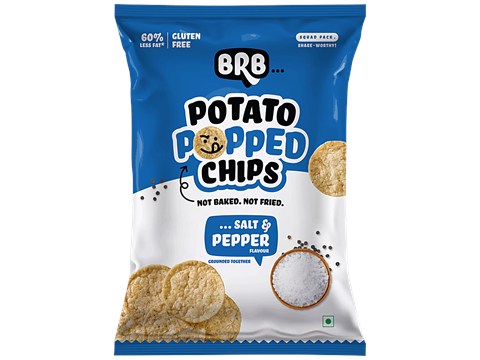 BRB Popped Potato Chips - Salt & Pepper Flavour, 48 g