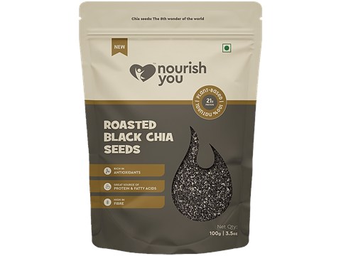 Nourish you Roasted Black Chia Seeds, 100 g