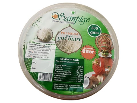 Sampige Premium Grated Coconut, 200 g