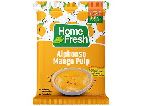Home Fresh Alphonso Mango Pulp - Natural/ Unsweetened, 1 kg