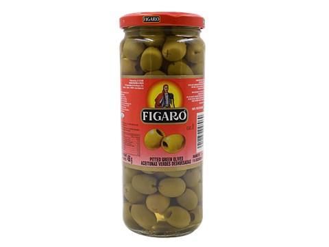 Figaro Imported Olives - Green, Pitted, 420 g