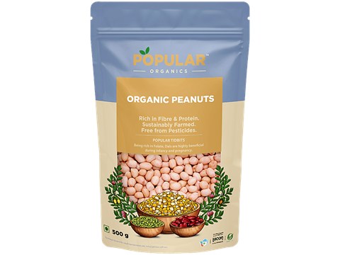 Popular Organics Organic Peanuts, 500 g