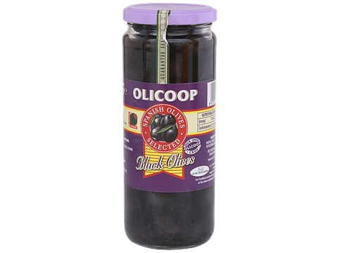 Olicoop Olives - Black (Whole), 450 g