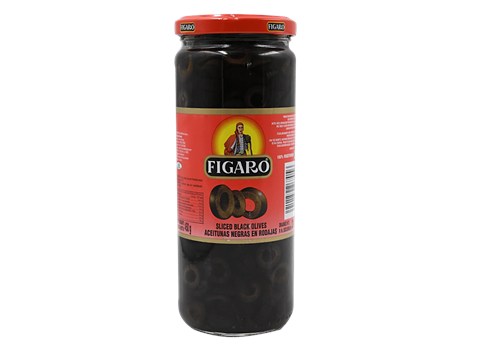 Figaro Imported Olives - Black, Sliced, 450 g