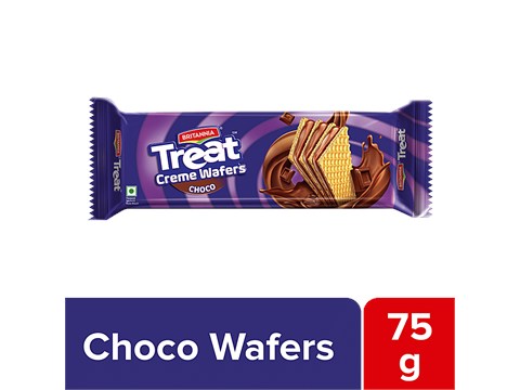 Britannia Treat - Choco Flavoured Wafer Biscuit, 75 g
