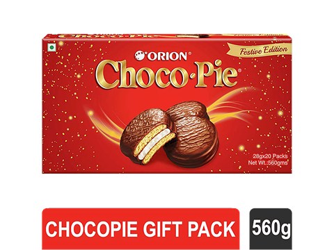 Orion Choco Pie Festive Gift Pack - Soft, Sweet Flavour, 560 g
