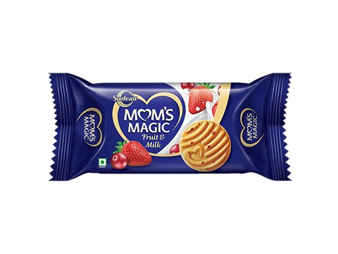 Sunfeast Mom's Magic Fruit & Milk Cookies - Cranberry & Strawberry, 51.1 g