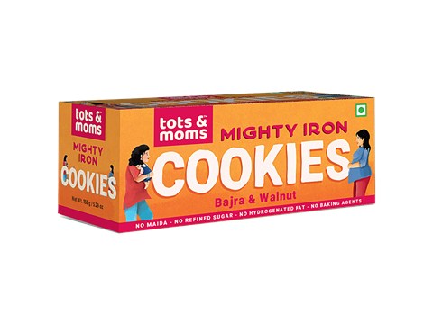 Tots & Moms Bajra & Walnut Mighty Iron Cookies, 150 g