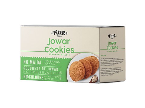FittR Jowar Millet Cookies - Rich In Protein, Iron, Vitamin, Minerals, Antioxidants, 100 g