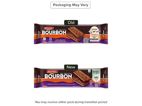 Britannia The Original Bourbon Creme Biscuit - With Chocolate, 150 g