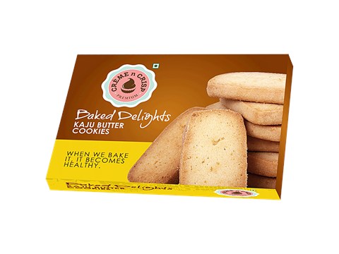 Creme N Crisp Kaju Butter Cookies - Baked Delights, Premium, Crunchy Snack, 270 g