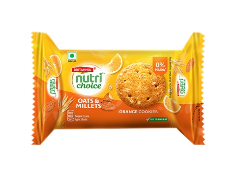 Britannia NutriChoice Oats Orange & Almond Biscuits, 75 g