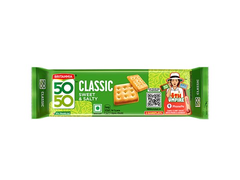 Britannia 50-50 Sweet & Salty Biscuits, 62.8 g