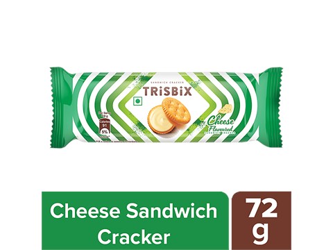Trisbix Sandwich Crackers Biscuit - Cheese Flavoured, 72 g