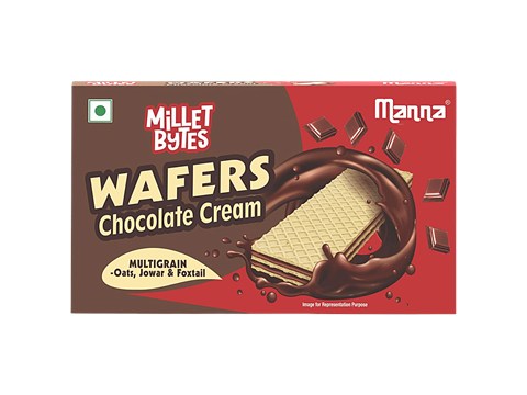 Manna Millet Bytes - Multigrain Wafers, Chocolate Cream, 75 g