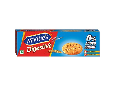 McVitie's Digestive High Fibre Biscuits - Zero Added Sugar For Calorie Conscious, 150 g