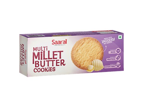 Saaral Multi Millet Butter Cookies - No Maida, Made With Jaggery, 100 g