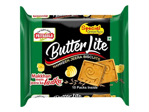 Priyagold Butter Lite Jeera Biscuit - Crunchy, 350 g