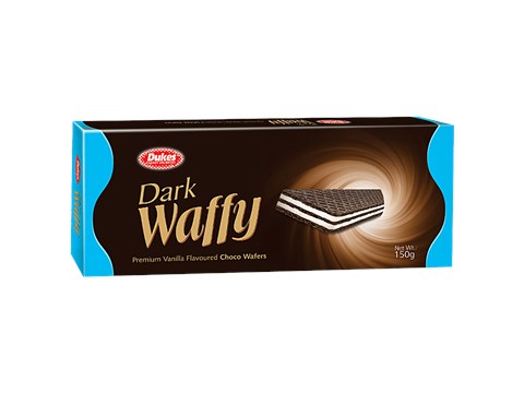 Dukes  Dark Waffy Premium Vanilla Flavoured Choco Wafers - Creamy, 150 g