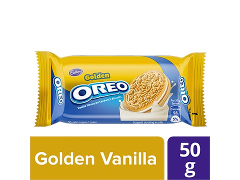 Cadbury Oreo Oreo Golden Sandwich Biscuits - Vanilla, 50 g