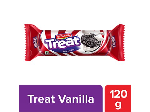 Britannia Treat Sandwich Biscuits - Kool Vanilla, 120 g