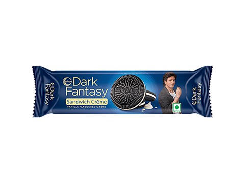 Sunfeast Dark Fantasy Vanilla Flavoured Sandwich Crme Biscuits, 79 g