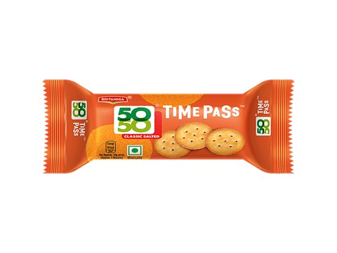 Britannia 50-50 Timepass - Lightly Salted Biscuits, 33 g