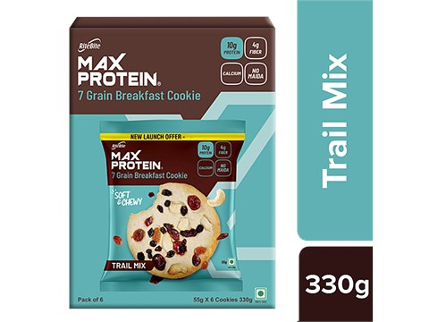 RiteBite Max Protein Max Protein Cookies - Trail Mix, Rich In Fibre & Calcium, Soft, No Maida, 55 g