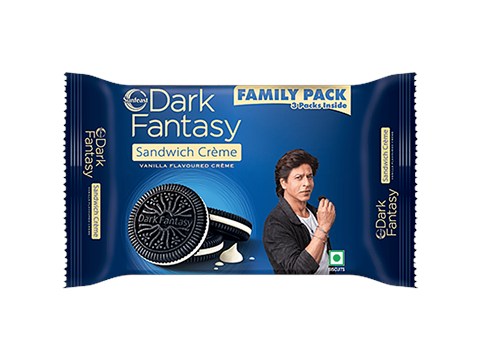 Sunfeast Dark Fantasy Vanilla Flavoured Sandwich Crme Biscuits, 237 g