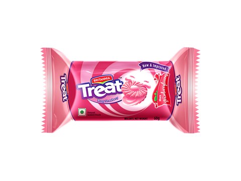 Britannia Treat Buzzy Strawberry Biscuits, 60 g