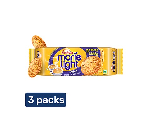 Sunfeast Marie Light Active Biscuits, 3x186 g