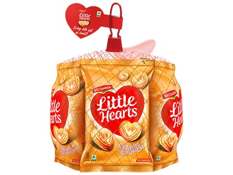 Britannia Little Hearts Classic Crunch Biscuits, 70 g