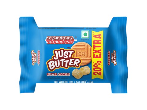 Country Harvest Just Butter Cookies - Perfect Tea Time Snack, 36 g
