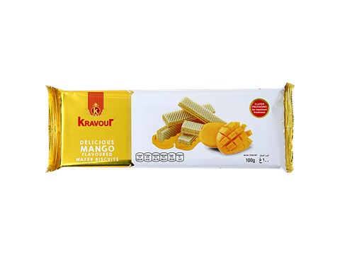 Kravour Mango Flavoured Wafer Biscuits, 100 g