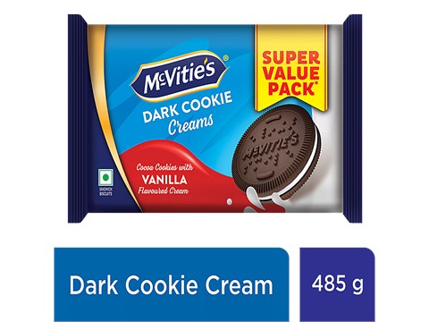 McVitie's Dark Cookie Creams With Vanilla Flavoured Cream, 485 g