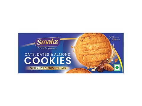 Smakz Oats Dates & Almond Cookies, 75 g