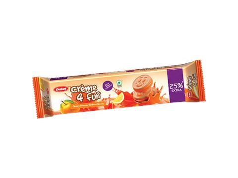 Dukes  Creme 4 Fun Orange Flavoured Sandwich Biscuits - Crispy, 150 g