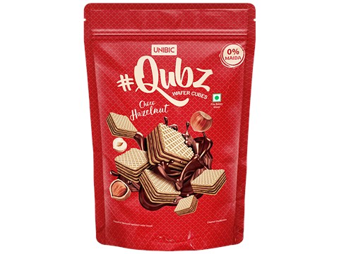 Unibic Qubz Choco Hazelnut Wafer Cubes, 120 g